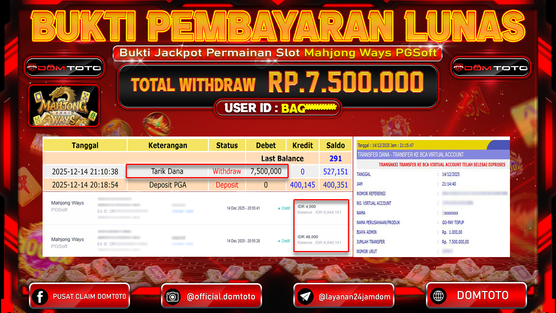 JACKPOT SLOT Mahjong Ways PGSoft 14 DECEMBER 2025